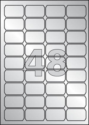 etikety polyesterové 45,7x21,2 mm stříbrné, 960 ks