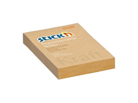 samolepic bloek Kraft Stickn by Hopax 76x51mm, 100 lstk