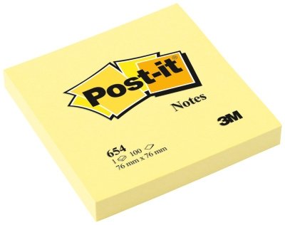 3M Post-it 654 Y  76x76mm, 100 lstk