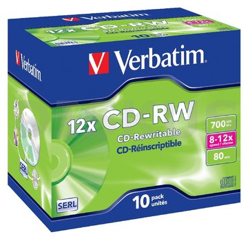 CD-RW Verbatim 8-12x/700 MB/jewel case 10ks