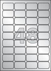 etikety polyesterové 45,7x21,2 mm stříbrné, 960 ks