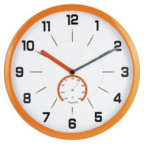 hodiny nástěnné &Oslash;30cm s teploměrem, oranžové