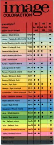 barevn papr Coloraction A4, 80g, 500 list, pastelov