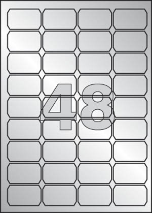 etikety polyesterov 45,7x21,2 mm stbrn, 960 ks