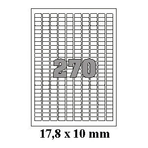 etikety  17,8x10 mm, 27000 ks