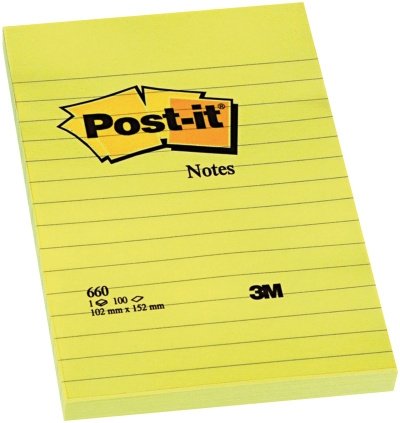 samolepic bloek Post-it 102x152mm/660Y LINKA