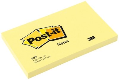 3M Post-it 655 Y 76x127mm, 100 lístků