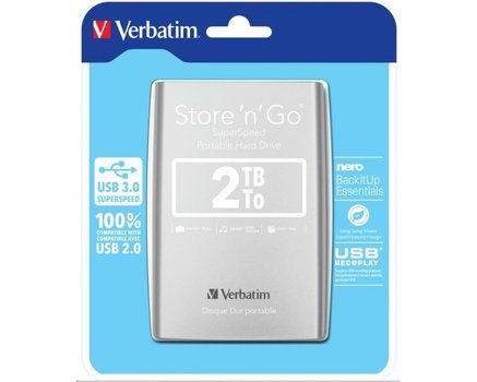 harddisk Verbatim 2,5&quot; 2TB stbrn