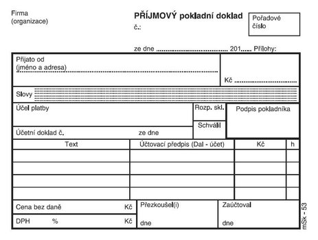 pjmov pokladn doklad NCR .53, 2x50 list